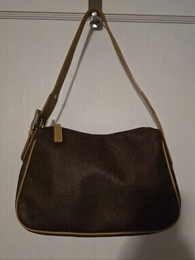 ETRO Brown Paisley Shoulder Bag w/ Tan Vachetta Strap Buckle Accent Zip Closure
